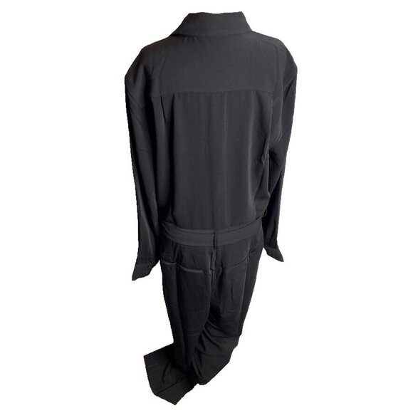 Madewell $198 Tie-Waist Straight-Leg Jumpsuit Black Size 8 NT362 - Picture 5 of 10